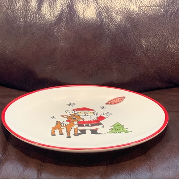 Santa & Rudolph Ceramic Dinner Plate - Rudolph the Red-Nosed Reindeer Collection - Picture 5 of 6